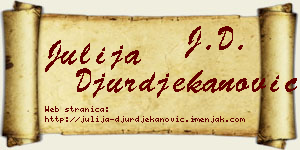 Julija Đurđekanović vizit kartica